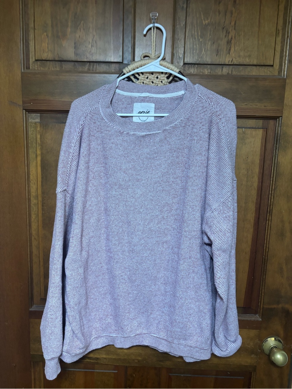 aerie Dusty Lavender Ribbed Crewneck Sweatshirt